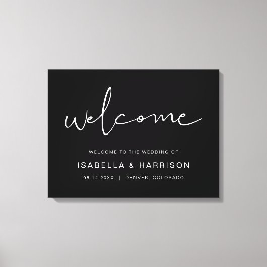 JOVI Edgy Black Modern Minimalistisch Wedding Will Leinwanddruck (Vorderseite)