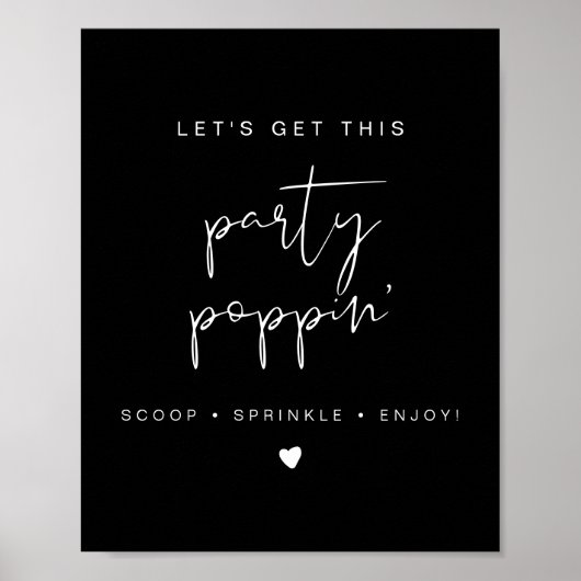 JOVI Edgy Black Modern Popcorn Bar Wedding Sign Poster (Vorne)