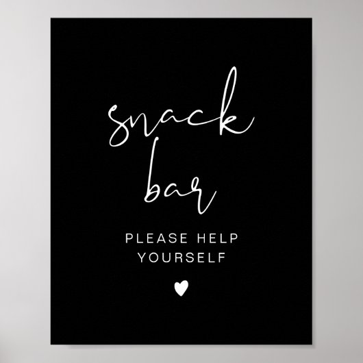 JOVI Edgy Black Modern Snack Bar Poster (Vorne)