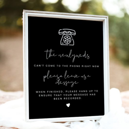 JOVI Edgy Black Modern Telefone Gästebuchunterschr Poster