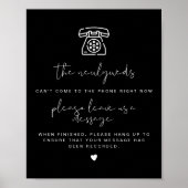 JOVI Edgy Black Modern Telefone Gästebuchunterschr Poster (Vorne)