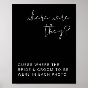 JOVI Edgy Black Modern Where Were They Sign Poster