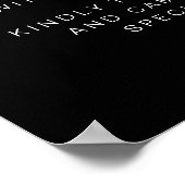 JOVI Edgy Black Unplugony Zeremony Wedding Sign Poster (Ecke)