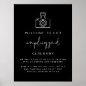 JOVI Edgy Black Unplugony Zeremony Wedding Sign Poster (Vorne)