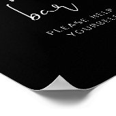 JOVI Edgy Modern Black Pizza Bar Poster (Ecke)