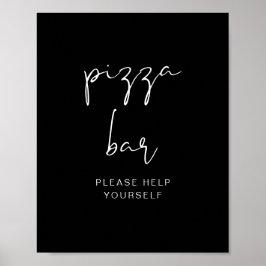 JOVI Edgy Modern Black Pizza Bar Poster