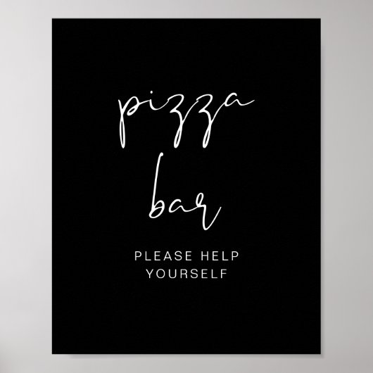 JOVI Edgy Modern Black Pizza Bar Poster (Vorne)