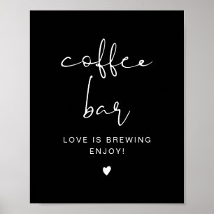 JOVI Edgy Modern Coffee Bar Table Sign Poster
