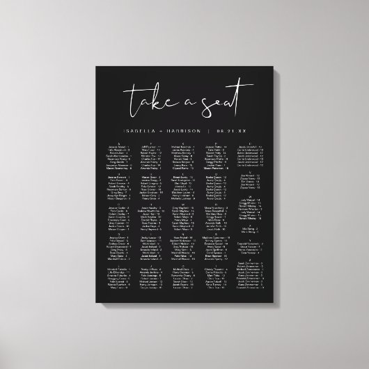 JOVI Edgy Moderne Schwarz-weiße Alphabetische Sitz Leinwanddruck (Vorderseite)