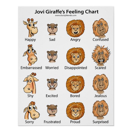 Jovi Giraffe Gefühl Chart (Vorderseite)