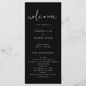 JOVI Modern Black Contemporary Wedding Program Menükarte (Vorderseite)
