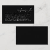 JOVI Modern Black Edgy Wishing Well Card Begleitkarte (Vorne/Hinten)