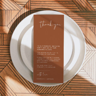 JOVI Modern Black Wedding Table Dankeschön Karte