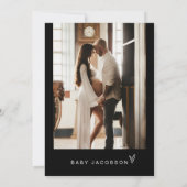 JOVI Modern Edgy Black Heart Oh Baby Shooter Einladung (Rückseite)