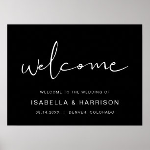 JOVI - Schwarz-Moderne Minimalistische Hochzeit Wi Poster