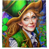 Jovial Green St Patrick's Day Duschvorhang (Vorderseite)