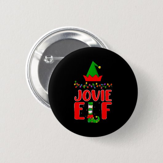 Jovie Elf Matching Family Lighting Christmas  Button (Vorne & Hinten)