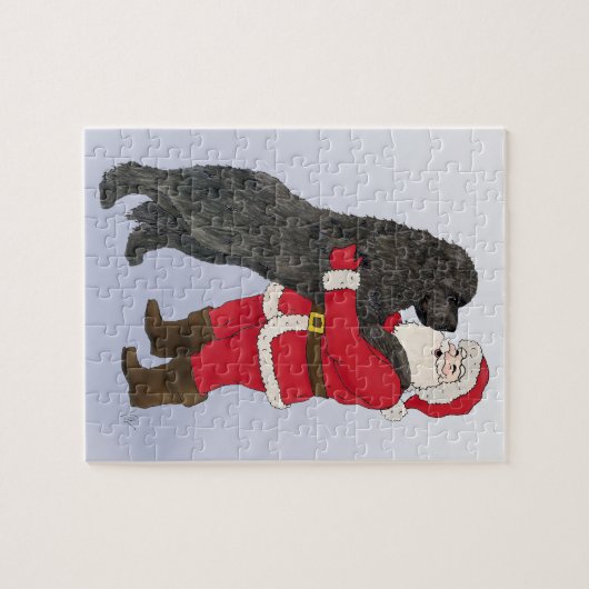 Jowly Weihnachtsgruß Neufundlands Puzzle (Horizontal)