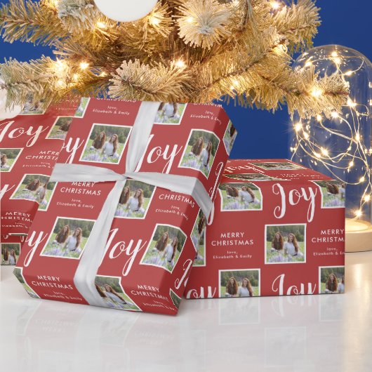 Joy | 2 Foto Weihnachtsfeiertag Geschenkpapier (Feiertage)