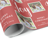 Joy | 2 Foto Weihnachtsfeiertag Geschenkpapier (Rolleneckpunkt)