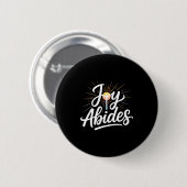 Joy Abides Christian Cross Sunbeam Faith Insration Button (Vorne & Hinten)
