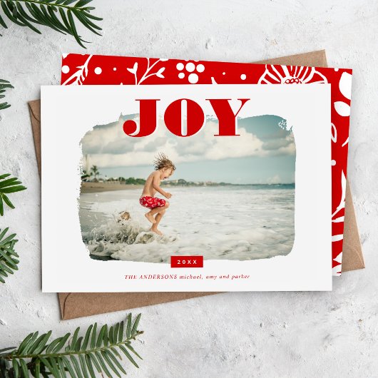 Joy | Abstrakte Frame Foto Overlay Feiertagskarte