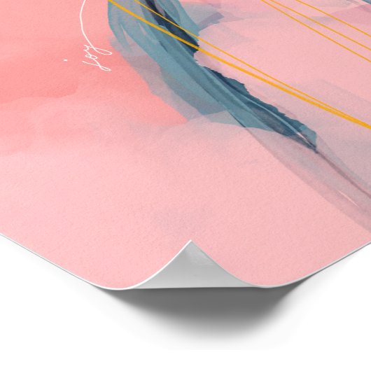 "Joy" - Abstraktes Design auf Rosa Poster (Ecke)