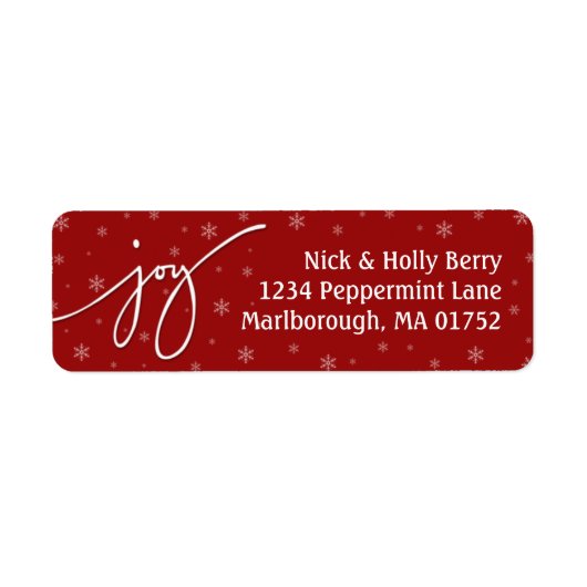 Joy Address Label (Vorne)