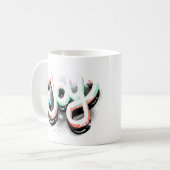 Joy Airbrush Street Art Neon Hand Lettering Kaffeetasse (Vorderseite Links)