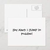 Joy Alert: Ich JUMP in Puddeln! Postkarte (Vorne/Hinten)