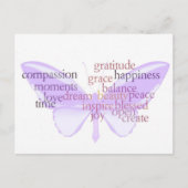 Joy and Gratitude Butterfly Postcard Postkarte (Vorderseite)