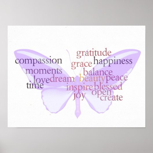 Joy and Gratitude Butterfly Poster (Vorne)