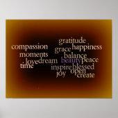 Joy and Gratitude Gold Poster (Vorne)