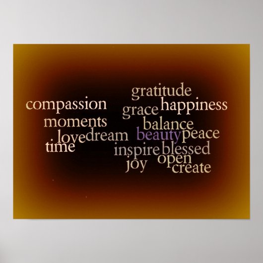 Joy and Gratitude Gold Poster (Vorne)