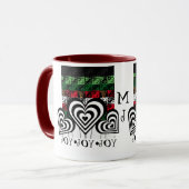 Joy and Jingle Holiday Green Monogram Tasse (Vorderseite Links)