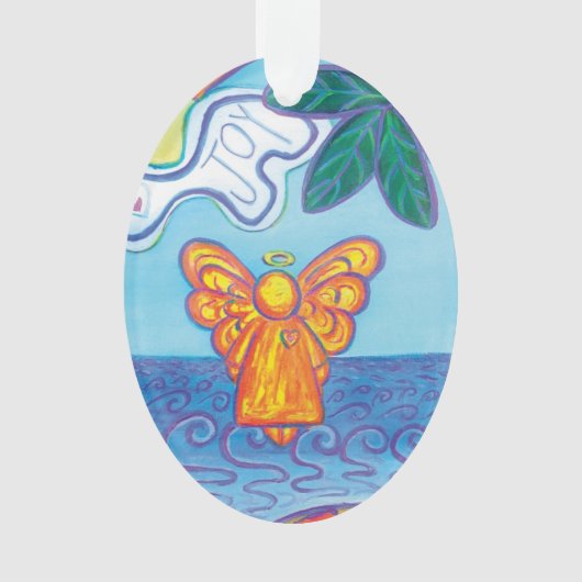 Joy and Peace Beach Angel Art Holiday Ornament (Vorderseite)