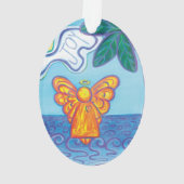 Joy and Peace Beach Angel Art Holiday Ornament (Rückseite)