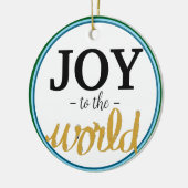 Joy and Peace Gold Green Blue Keramik Ornament (Links)