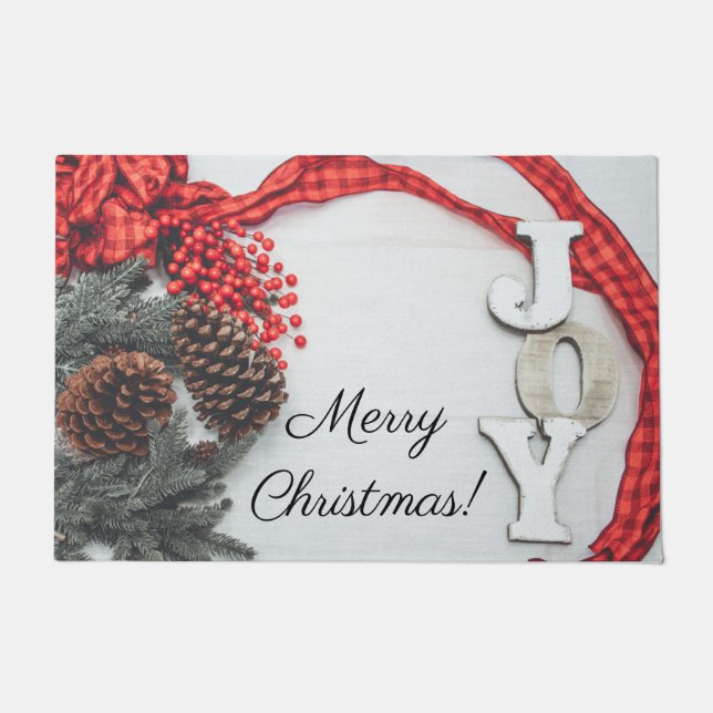 Joy and Ribbon Holiday Collection Fußmatte (Vorderseite)