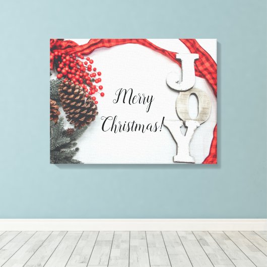 Joy and Ribbon Holiday Collection Leinwanddruck (Insitu (Holzboden))