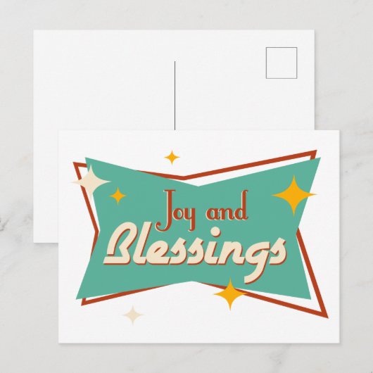 Joy and Sessings Feiertagspostkarte (Vorne/Hinten)