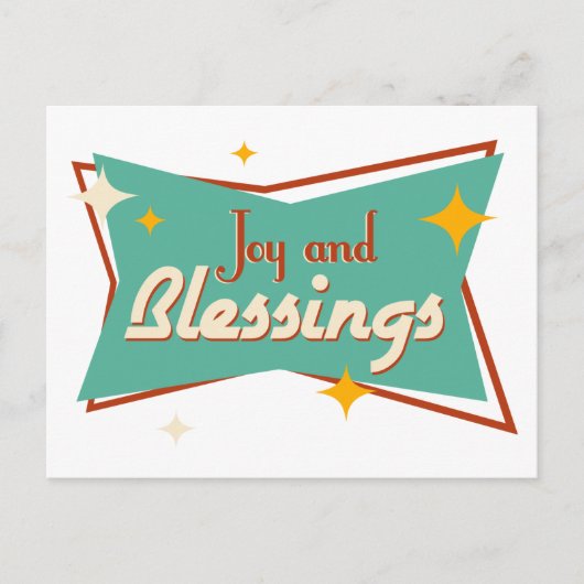 Joy and Sessings Feiertagspostkarte (Vorderseite)