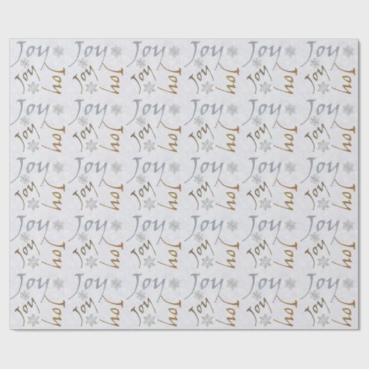 Joy and Snowflakes Holiday Wrapping Paper Geschenkpapier (Flach)