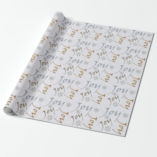 Joy and Snowflakes Holiday Wrapping Paper Geschenkpapier (Ungerollt)