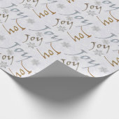 Joy and Snowflakes Holiday Wrapping Paper Geschenkpapier (Ecke)