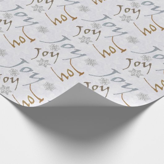 Joy and Snowflakes Holiday Wrapping Paper Geschenkpapier (Ecke)