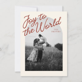 Joy Arch Christian Classic Red Christmas Photo Feiertagskarte