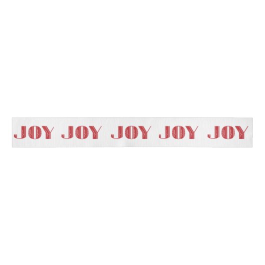 Joy Art Deco Weihnachtsband in Red White Ripsband (Vorderseite)