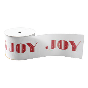 Joy Art Deco Weihnachtsband in Red White Ripsband