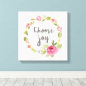 Joy auswählen | Rose in rosa Pastellfarben Leinwanddruck (Insitu (Holzboden))